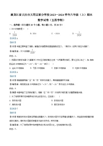 黑龙江省大庆市大同区部分学校2023-2024学年六年级上学期期末数学试卷（五四学制）