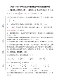 17，福建省漳州市龙海区2023-2024学年六年级上学期期末数学试卷(1)