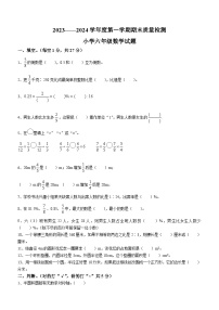 山东省菏泽市单县2023-2024学年六年级上学期期末数学试题()