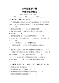 期末复习(试题)-2023-2024学年六年级下册数学人教版