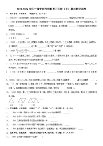 甘肃省定西市岷县2023-2024学年五年级上学期期末数学试卷