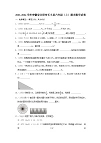 安徽省合肥市长丰县2023-2024学年六年级上学期期末数学试卷