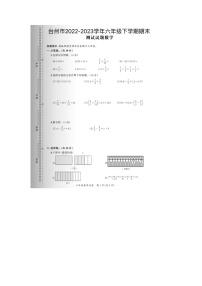 浙江省台州市2022-2023学年六年级下学期期末数学试题及答案