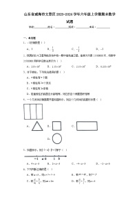 山东省威海市文登区2023-2024学年六年级上学期期末数学试题(含答案)