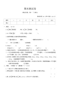 +期末测试卷（试题）-2023-2024学年五年级下册数学北师大版