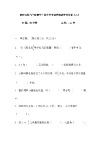 开学考试押题试卷（试题）-2023-2024学年六年级数学下册西师大版