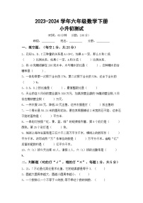 小升初测试题（试题）-2023-2024学年六年级下册数学冀教版