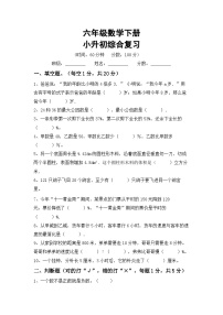 小升初综合复习(试题)+2023-2024学年六年级下册苏教版数学