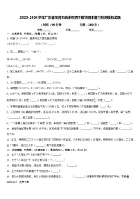 16，广东省茂名市高州市2023-2024学年四年级下学期数学期末复习检测模拟试题