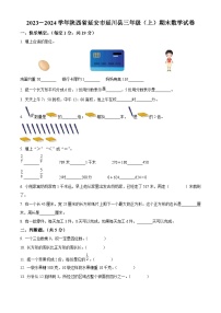 2023-2024学年陕西省延安市延川县人教版三年级上册期末考试数学试卷(原卷+解析)