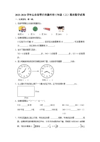 25，山东省枣庄市滕州市2023-2024学年三年级上学期期末数学试卷