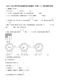 2023-2024学年河北省秦皇岛市昌黎县人教版三年级上册期末考试数学试卷（原卷版+解析版）