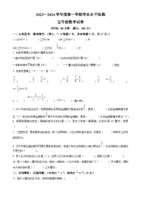 2023-2024学年山东省济宁市任城区人教版五年级上册期末测试数学试卷（原卷版+解析版）