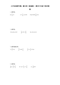 小升初易错专题：解方程（拔高篇）-数学六年级下册苏教版