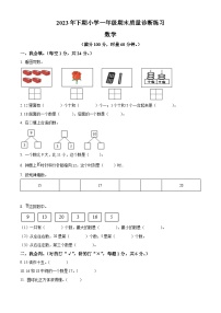 2023-2024学年湖南省怀化市通道县人教版一年级上册期末质量诊断练习数学试卷（原卷版+解析版）