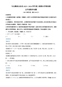 27，2023-2024学年四川省乐山市马边彝族自治县大竹堡乡中心校人教版五年级上册期末学情检测数学试卷