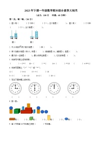 2023-2024学年湖南省株洲市茶陵县人教版一年级上册期末考试数学试卷（原卷版+解析版）