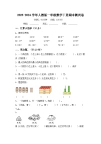 期末测试卷（试题）-2023-2024学年一年级下册数学人教版