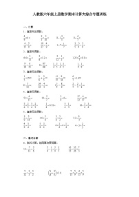 人教版六年级上册数学期末计算大综合专题训练（含答案）