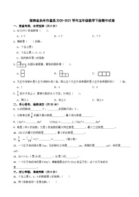 湖南省永州市道县2020-2021学年五年级下学期期中数学试卷