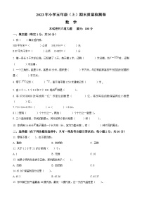 2023-2024学年湖南省邵阳市新宁县解放小学苏教版五年级上册期末测试数学试卷（原卷版+解析版）