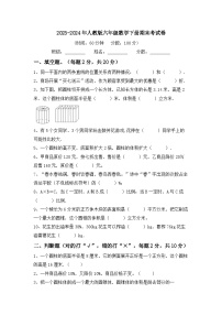 期末练习（试题）-2023-2024学年数学六年级下册人教版