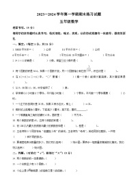 2023-2024学年山东省聊城市东昌府区青岛版五年级上册期末自测数学试卷（原卷版+解析版）