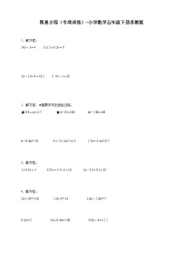 期末计算题特训：简易方程（专项训练）-小学数学五年级下册苏教版（含解析）