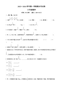 2023-2024学年河南省周口市项城市第一实验小学等校人教版六年级上册期末测试数学试卷（原卷版+解析版）