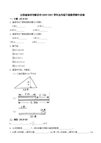 江苏省徐州市新沂市2020-2021学年五年级下册数学期中试卷