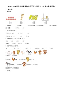 2023-2024学年山东省潍坊市坊子区青岛版一年级上册期末测试数学试卷（原卷版+解析版）