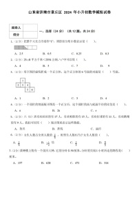 济南市章丘区 2024 年小升初数学模拟试卷（无答案）