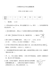 小升初毕业升学模拟卷（试题）-2023-2024学年六年级下册数学苏教版