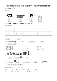 2023-2024学年江苏省宿迁市沭阳县苏教版一年级上册期末测试数学试卷（原卷版+解析版）