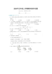 浙江省丽水市龙泉市2021-2022学年五年级上学期期末数学试题