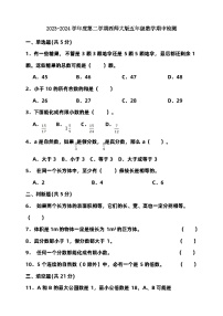 2023-2024学年度第二学期西师大版五年级数学期中检测（含答案）