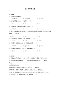 北师大版字母表示数综合训练题