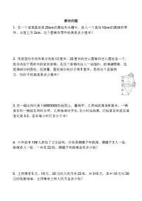 小升初解决问题专项练习（试题） 六年级下册数学人教版