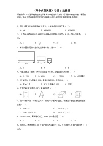 （期中典型真题）专题1选择题-江苏省南京市2023-2024学年六年级下册数学期中高频易错核心考点（苏教版）