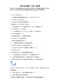 （期中典型真题）专题3判断题-江苏省南京市2023-2024学年四年级下册数学期中高频易错核心考点（苏教版）