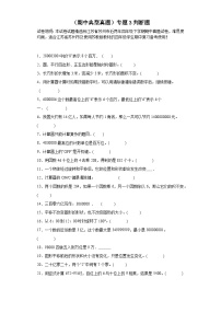 （期中典型真题）专题3判断题-江苏省苏州市2023-2024学年四年级下册数学期中高频易错核心考点（苏教版）