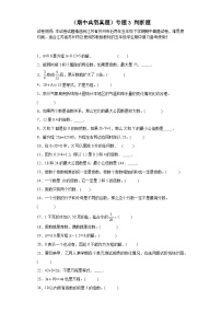 （期中典型真题）专题3判断题-江苏省苏州市2023-2024学年五年级下册数学期中高频易错核心考点（苏教版）