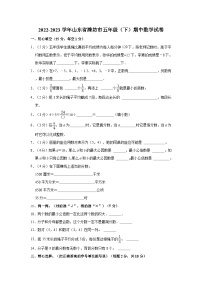 2022-2023学年山东省潍坊市五年级（下）期中数学试卷