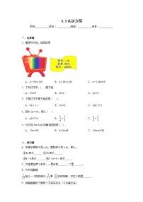 小学数学西师大版五年级下册认识方程精练