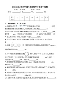 （期中培优）+六年级数学下册期中能力提升试卷+人教版+