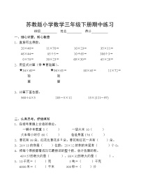 江苏省扬州市高邮市菱塘回族乡教育中心校2023-2024学年三年级下学期4月期中数学试题