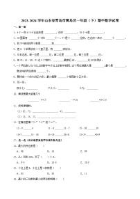 2023-2024学年山东省青岛市黄岛区一年级（下）期中数学试卷