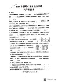 河南省南阳市镇平县2023-2024学年六年级下学期期中考试数学试卷