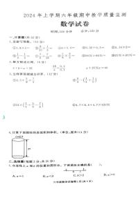 湖南省张家界市桑植县2023-2024学年六年级下学期4月期中数学试题