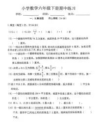 江苏省南京市江宁区中心小学2023-2024学年六年级下学期数学期中考试卷